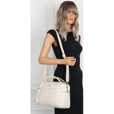 Torebka damska kuferek listonoszka pojemna na ramię casual CH2171 Beżowa