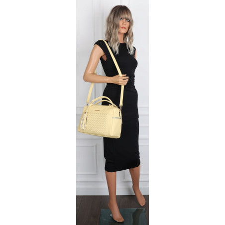 Torebka damska kuferek listonoszka pojemna na ramię casual CH2171 Żółty
