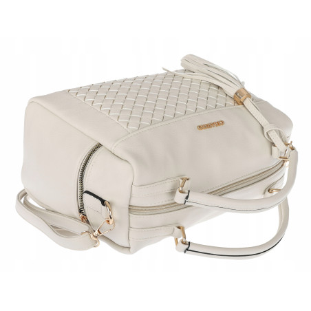 Torebka damska kuferek listonoszka pojemna na ramię casual CH2171 Beżowa
