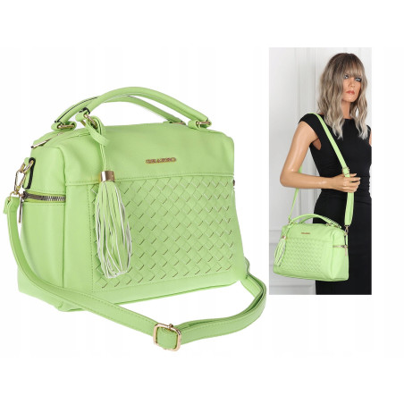 Torebka damska kuferek listonoszka pojemna na ramię casual CH2171 Zielona