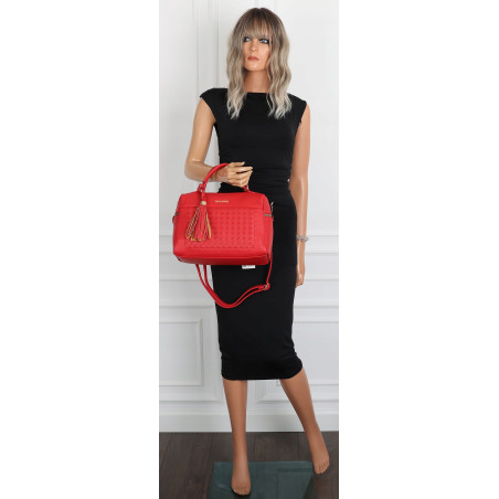 Torebka damska kuferek listonoszka pojemna na ramię casual CH2171 Czerwona