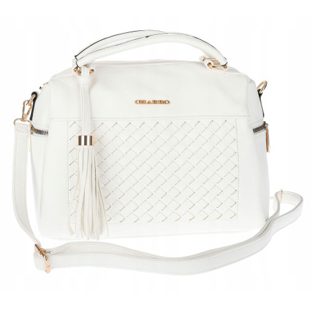 Torebka damska kuferek listonoszka pojemna na ramię casual CH2171 Biała
