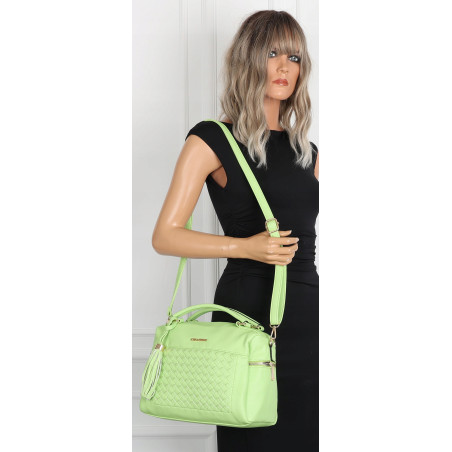 Torebka damska kuferek listonoszka pojemna na ramię casual CH2171 Zielona
