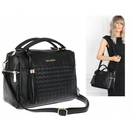 Torebka damska kuferek listonoszka pojemna na ramię casual CH2171 Czarna