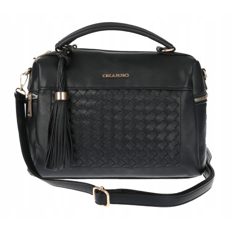 Torebka damska kuferek listonoszka pojemna na ramię casual CH2171 Czarna