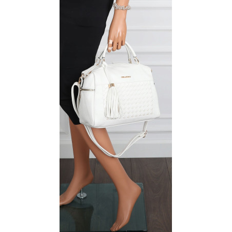 Torebka damska kuferek listonoszka pojemna na ramię casual CH2171 Biała