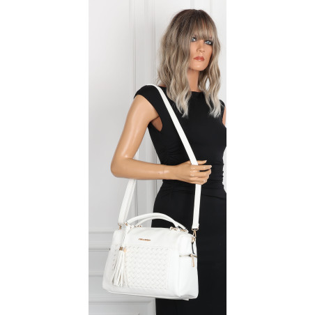 Torebka damska kuferek listonoszka pojemna na ramię casual CH2171 Biała