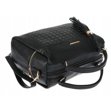 Torebka damska kuferek listonoszka pojemna na ramię casual CH2171 Czarna