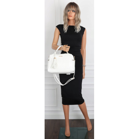Torebka damska kuferek listonoszka pojemna na ramię casual CH2171 Biała
