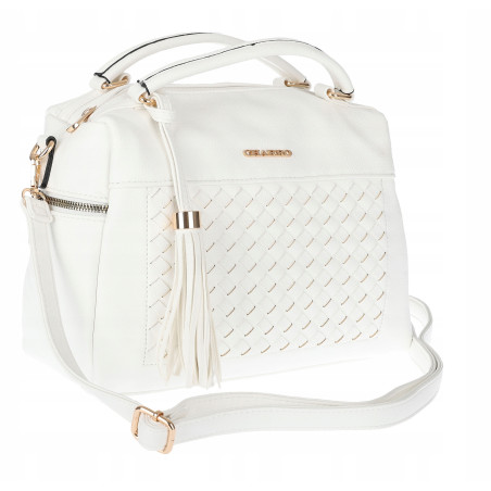 Torebka damska kuferek listonoszka pojemna na ramię casual CH2171 Biała