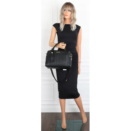 Torebka damska kuferek listonoszka pojemna na ramię casual CH2171 Czarna