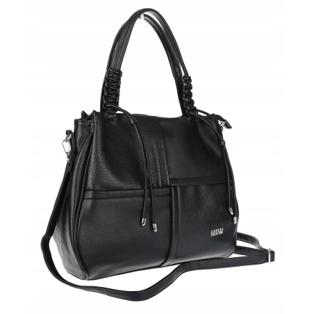 Torebka damska shopper worek pojemna na ramię torba modna CC6682 Czarna