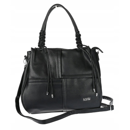 Torebka damska shopper worek pojemna na ramię torba modna CC6682 Czarna