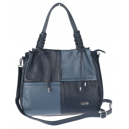 Torebka damska shopper worek pojemna na ramię torba modna CC6682 Granatowa