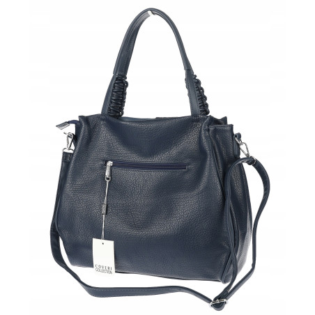 Torebka damska shopper worek pojemna na ramię torba modna CC6682 Granatowa