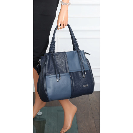 Torebka damska shopper worek pojemna na ramię torba modna CC6682 Granatowa