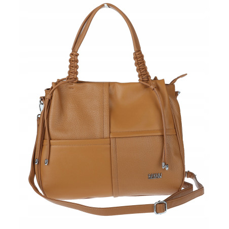 Torebka damska shopper worek pojemna na ramię torba modna CC6682 Brązowa