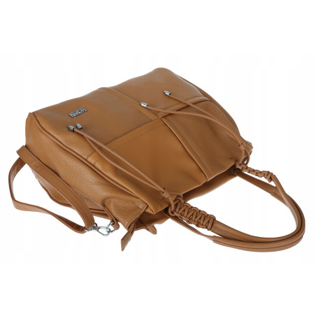 Torebka damska shopper worek pojemna na ramię torba modna CC6682 Brązowa