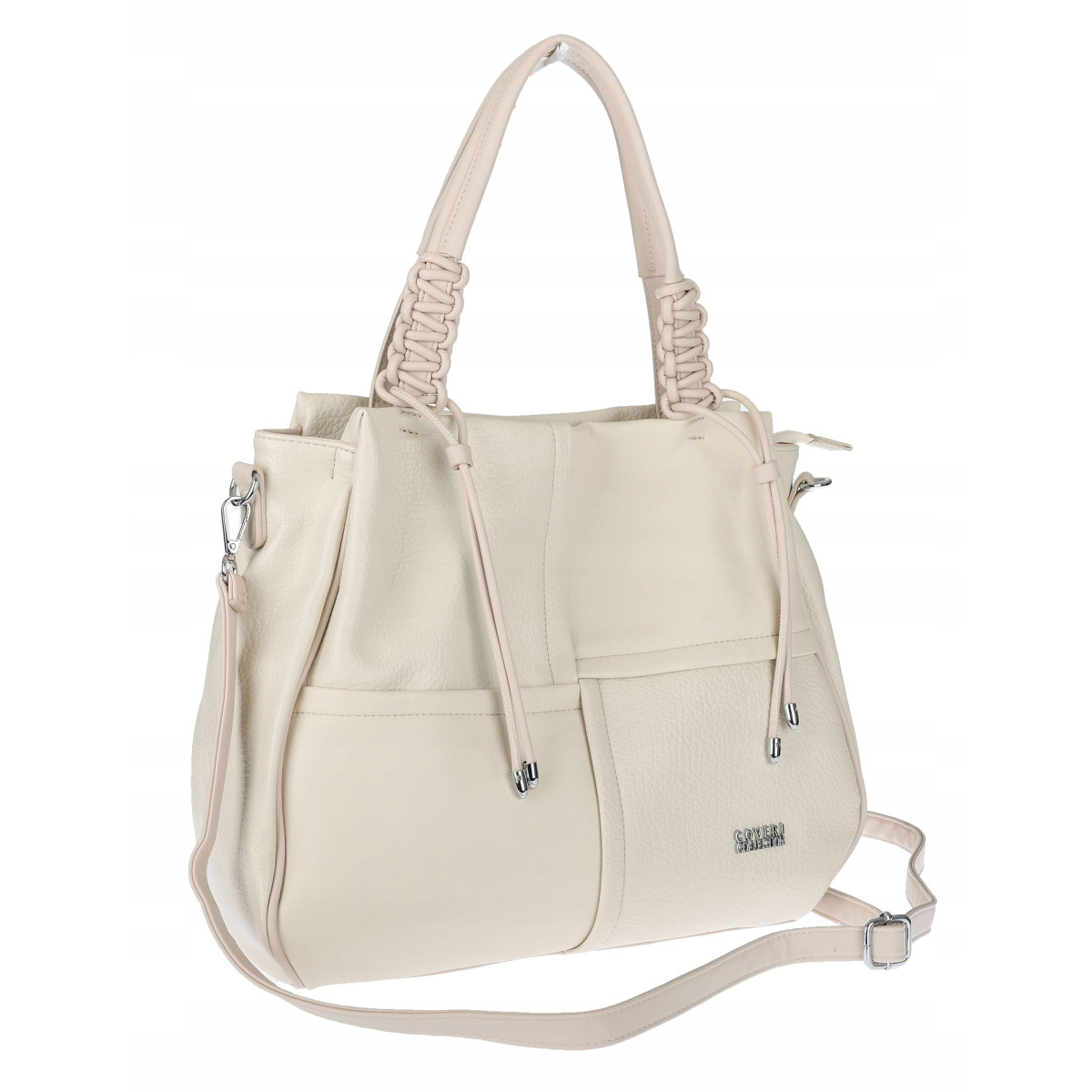 Torebka damska shopper worek pojemna na ramię torba modna CC6682 Beżowa