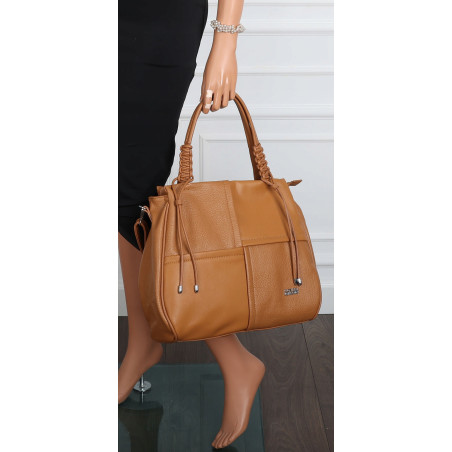 Torebka damska shopper worek pojemna na ramię torba modna CC6682 Brązowa