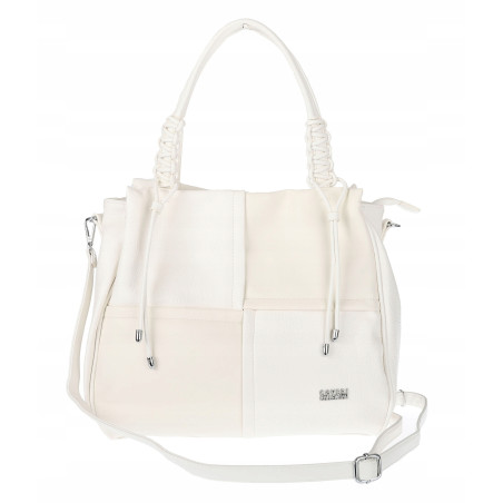 Torebka damska shopper worek pojemna na ramię torba modna CC6682 Biała