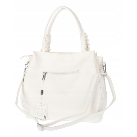 Torebka damska shopper worek pojemna na ramię torba modna CC6682 Biała