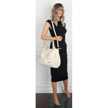 Torebka damska shopper worek pojemna na ramię torba modna CC6682 Beżowa