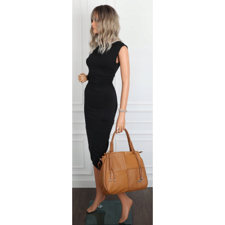 Torebka damska shopper worek pojemna na ramię torba modna CC6682 Brązowa