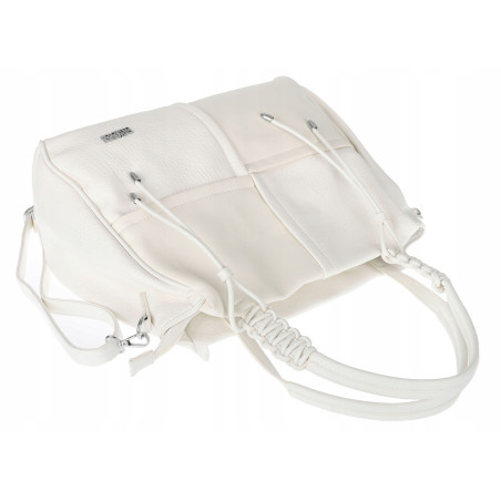 Torebka damska shopper worek pojemna na ramię torba modna CC6682 Biała