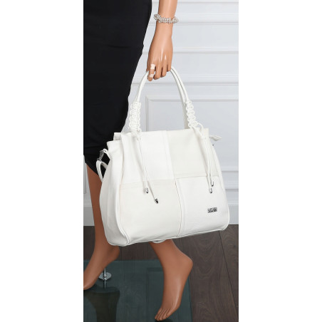 Torebka damska shopper worek pojemna na ramię torba modna CC6682 Biała