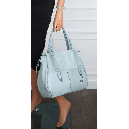 Torebka damska shopper worek pojemna na ramię torba modna CC6682 Niebieska