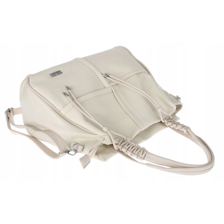 Torebka damska shopper worek pojemna na ramię torba modna CC6682 Beżowa