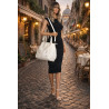 Torebka damska shopper worek pojemna na ramię torba modna CC6682 Biała