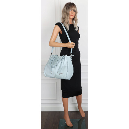 Torebka damska shopper worek pojemna na ramię torba modna CC6682 Niebieska