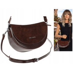 Torebka damska listonoszka półksiężyc modna na ramię torba 5817 Czekoladowa