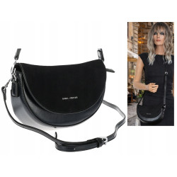 Torebka damska listonoszka półksiężyc modna na ramię torba 5817 Czarna