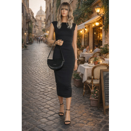 Torebka damska listonoszka półksiężyc modna na ramię torba 5817 Czarna