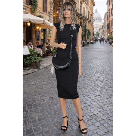 Torebka damska listonoszka półksiężyc modna na ramię torba 5817 Czarna