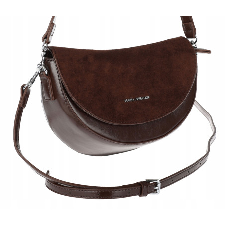 Torebka damska listonoszka półksiężyc modna na ramię torba 5817 Czekoladowa