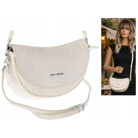 Torebka damska listonoszka półksiężyc modna na ramię torba 5817 Beżowa