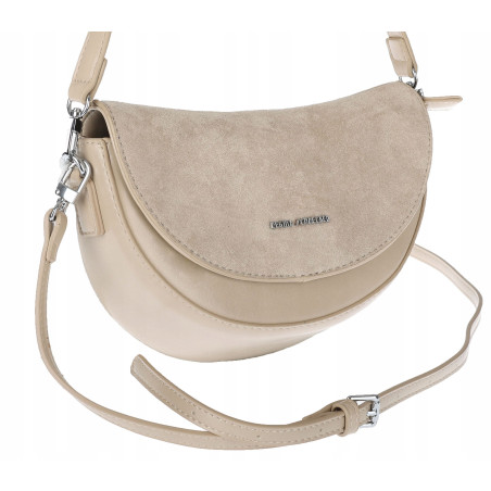 Torebka damska listonoszka półksiężyc modna na ramię torba 5817 Beżowa