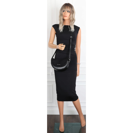Torebka damska listonoszka półksiężyc modna na ramię torba 5817 Czarna