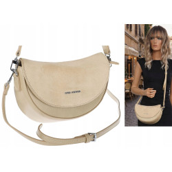 Torebka damska listonoszka półksiężyc modna na ramię torba 5817 Beżowa
