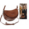 Torebka damska listonoszka półksiężyc modna na ramię torba 5817 Brązowa