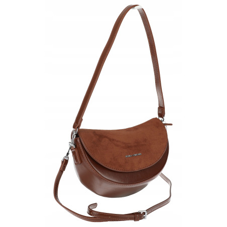 Torebka damska listonoszka półksiężyc modna na ramię torba 5817 Brązowa