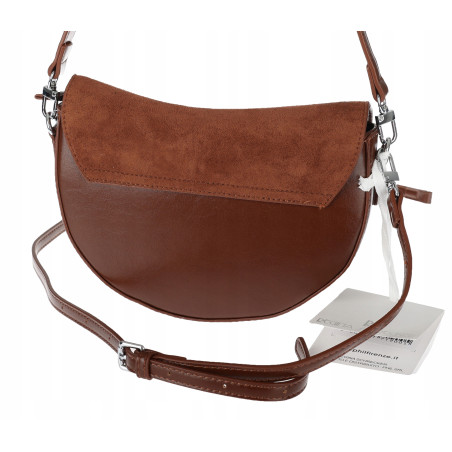 Torebka damska listonoszka półksiężyc modna na ramię torba 5817 Brązowa