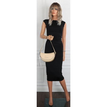 Torebka damska listonoszka półksiężyc modna na ramię torba 5817 Beżowa