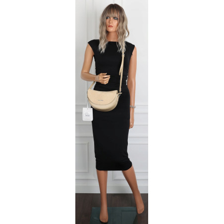 Torebka damska listonoszka półksiężyc modna na ramię torba 5817 Beżowa