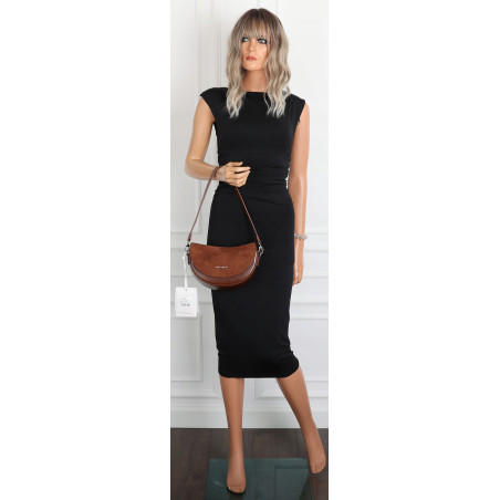 Torebka damska listonoszka półksiężyc modna na ramię torba 5817 Brązowa