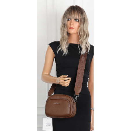 Torebka damska listonoszka pojemna na ramię torba casual RS3493 Brązowa